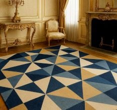 Handcrafted Geometric Triangle Pattern Modern Area Rug